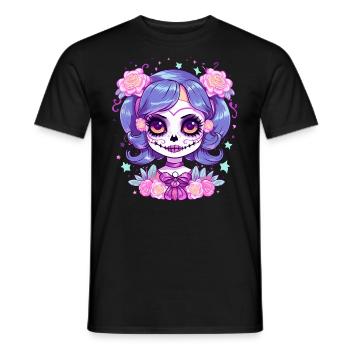 Los Muertos Jour Des Morts Femme Halloween - T-shirt homme - noir - Devant - AI Model Male 178 light (178cm)
