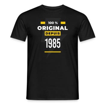 100 % original depuis 1985 CADEAU Anniversaire - T-shirt homme - noir - Devant - AI Model Male 178 light (178cm)