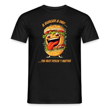 Crazy Burger Hamburger Cheeseburger - T-shirt homme - noir - Devant - AI Model Male 178 light (178cm)