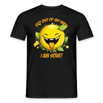 Citron avec « Je suis aigre » disant - T-shirt homme - noir - Devant - AI Model Male 178 light (178cm)
