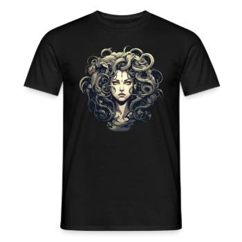 Evil Medusa Greek mythology - Men's T-Shirt - black - Front - AI Model Male 178 light (178cm)