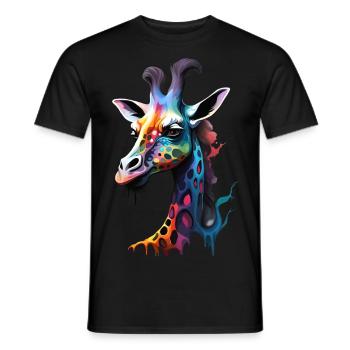 Giraffe, colorful - Men's T-Shirt - black - Front - AI Model Male 178 light (178cm)
