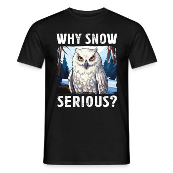 Owl Snowy Owl White Barn Owl Funny Saying - Men's T-Shirt - black - Front - AI Model Male 178 light (178cm)