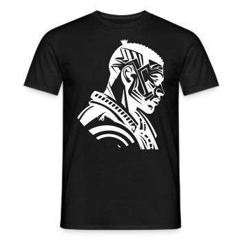 Tribal Boxer / Fighter Logo Tattoo Design - T-shirt homme - noir - Devant - AI Model Male 178 light (178cm)