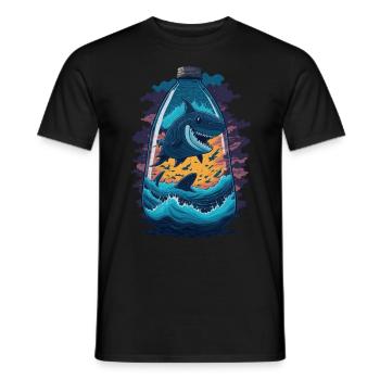 Bouteille de requin - T-shirt homme - noir - Devant - AI Model Male 178 light (178cm)