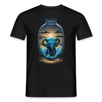 Elefant Flasche - Männer T-Shirt - Schwarz - Vorne - AI Model Male 178 light (178cm)