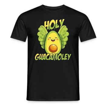 Süßer Avocado Engel mit dem Holy Gucamoley Spruch - Männer T-Shirt - Schwarz - Vorne - AI Model Male 178 light (178cm)