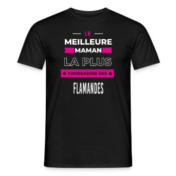 La meilleure maman plus courageuse des Flamandes - T-shirt homme - noir - Devant - AI Model Male 178 light (178cm)