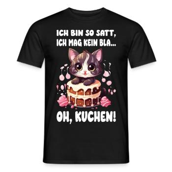 Chat Gâteau Tarte Sucré Dent Cuisson Sucré Drôle - T-shirt homme - noir - Devant - AI Model Male 178 light (178cm)