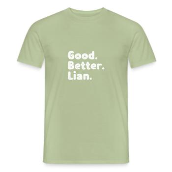 Good better Lian - Men's T-Shirt - sage - Front - AI Model Male 178 light (178cm)