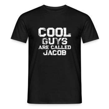 Les gars cool s’appellent Jacob - T-shirt homme - noir - Devant - AI Model Male 178 light (178cm)