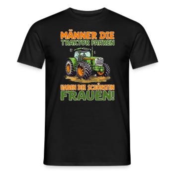 Traktor fahren Bauern und Landwirte Trecker Spruch - Männer T-Shirt - Schwarz - Vorne - AI Model Male 178 light (178cm)