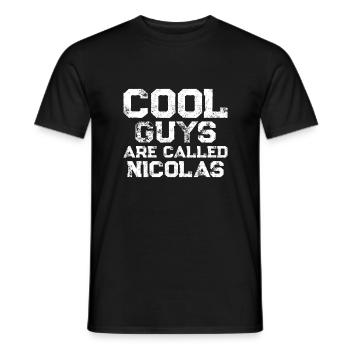 Cool guys are called Nicolas - Men's T-Shirt - black - Front - AI Model Male 178 light (178cm)