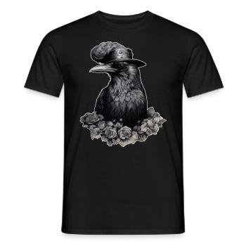 Steampunk Rabe - Männer T-Shirt - Schwarz - Vorne - AI Model Male 178 light (178cm)