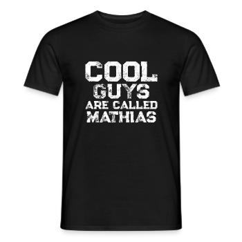 Cool guys are called Mathias - Männer T-Shirt - Schwarz - Vorne - AI Model Male 178 light (178cm)