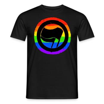 Bunt gegen rechts - Männer T-Shirt - Schwarz - Vorne - AI Model Male 178 light (178cm)