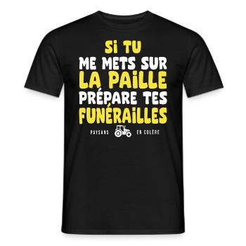 paysans en colere agriculteur agricultrice - T-shirt homme - noir - Devant - AI Model Male 178 light (178cm)