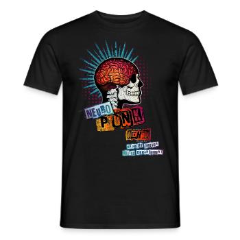 TDAH = NEUROPUNK (imprimé combiné) - T-shirt homme - noir - Devant - AI Model Male 178 light (178cm)