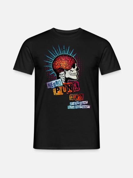 ADHD = NEUROPUNK (combi print) - Men's T-Shirt - black