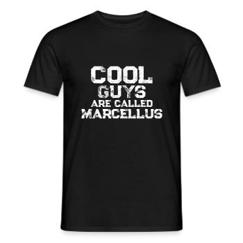 Cool guys are called Marcellus - Men's T-Shirt - black - Front - AI Model Male 178 light (178cm)