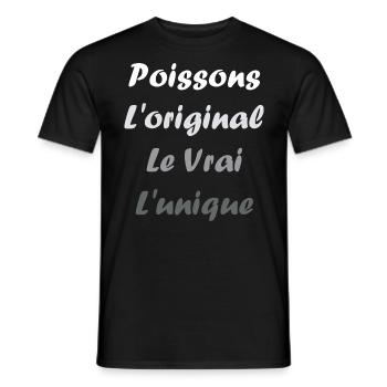 poissons - T-shirt homme - noir - Devant - AI Model Male 178 light (178cm)