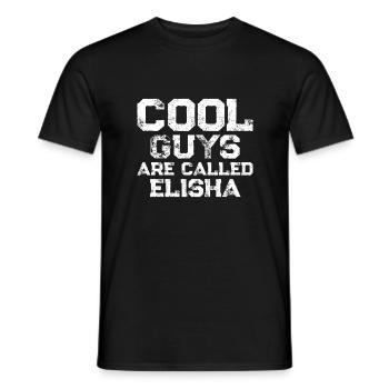 Les mecs cool s’appellent Elisha - T-shirt homme - noir - Devant - AI Model Male 178 light (178cm)