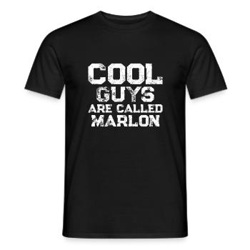 Cool guys are called Marlon - Men's T-Shirt - black - Front - AI Model Male 178 light (178cm)