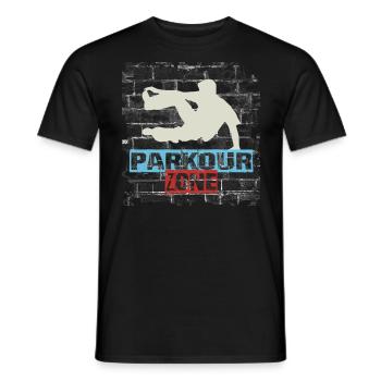 Parkour - Männer T-Shirt - Schwarz - Vorne - AI Model Male 178 light (178cm)