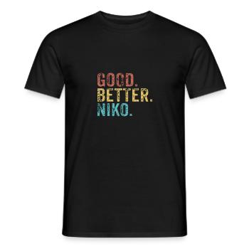 Cool guys are called niko - Men's T-Shirt - black - Front - AI Model Male 178 light (178cm)