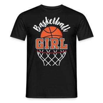 basketball women's basketball player basketball - Men's T-Shirt - black - Front - AI Model Male 178 light (178cm)