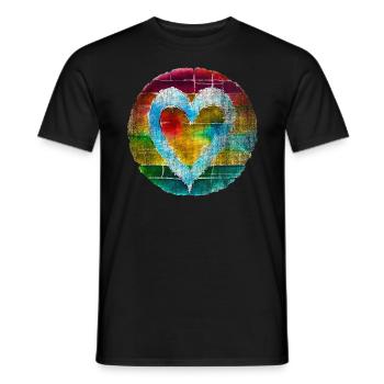 Coeur coloré Coeur coloré Amour - T-shirt homme - noir - Devant - AI Model Male 178 light (178cm)