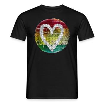 Heart Color Colored Artist - Men's T-Shirt - black - Front - AI Model Male 178 light (178cm)