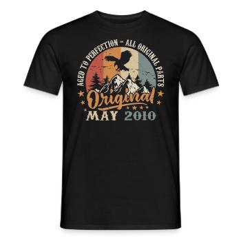 May 2010 Birthday Gift 2010 May - May 2010 - Men's T-Shirt - black - Front - AI Model Male 178 light (178cm)