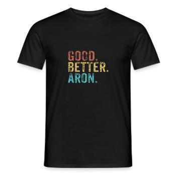 Cool guys are called aron - Männer T-Shirt - Schwarz - Vorne - AI Model Male 178 light (178cm)
