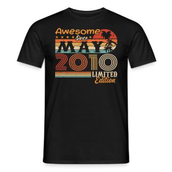 May 2010 - Vintage 2010 Anniversary - May 2010 - Men's T-Shirt - black - Front - AI Model Male 178 light (178cm)