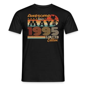 Mai 1995 - Millésime 1995 Jubilé - Mai 1995 - T-shirt homme - noir - Devant - AI Model Male 178 light (178cm)