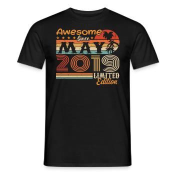 Mai 2019 - Millésime 2019 Anniversaire - Mai 2019 - T-shirt homme - noir - Devant - AI Model Male 178 light (178cm)