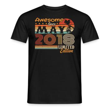 May 2018 - Vintage 2018 Anniversary - May 2018 - Men's T-Shirt - black - Front - AI Model Male 178 light (178cm)