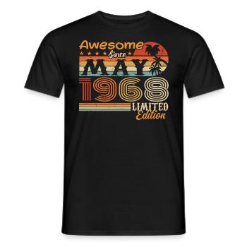 Mai 1968 - Jahrgang 1968 Jubiläum - Mai 1968 - Männer T-Shirt - Schwarz - Vorne - AI Model Male 178 light (178cm)