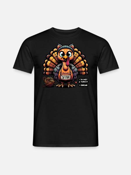 Feline's Turkey Disguise Jest - Men's T-Shirt - black