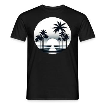 Serene Tropics Dusk - Men's T-Shirt - black - Front - AI Model Male 178 light (178cm)