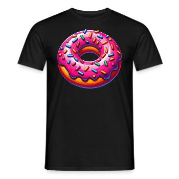 Vibrant Donut Delight - Men's T-Shirt - black - Front - AI Model Male 178 light (178cm)