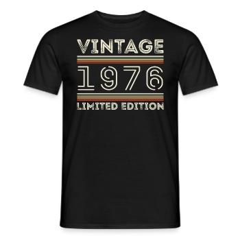 Vintage 1976 - Year 1976 Birthday Gift 1976 - Men's T-Shirt - black - Front - AI Model Male 178 light (178cm)