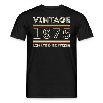 Jahrgang 1975 - Jahr 1975 Geburtstagsgeschenk 1975 - Männer T-Shirt - Schwarz - Vorne - AI Model Male 178 light (178cm)