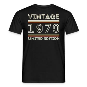 Jahrgang 1970 - Jahr 1970 Geburtstagsgeschenk 1970 - Männer T-Shirt - Schwarz - Vorne - AI Model Male 178 light (178cm)