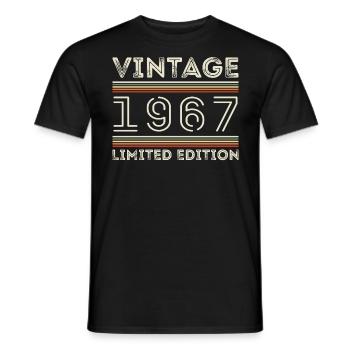 Vintage 1967 - Year 1967 Birthday Gift 1967 - Men's T-Shirt - black - Front - AI Model Male 178 light (178cm)