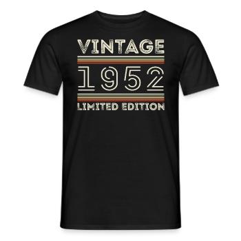 Vintage 1952 - Year 1952 Birthday Gift 1952 - Men's T-Shirt - black - Front - AI Model Male 178 light (178cm)