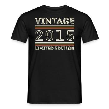 Jahrgang 2015 - Jahr 2015 Geburtstagsgeschenk 2015 - Männer T-Shirt - Schwarz - Vorne - AI Model Male 178 light (178cm)