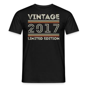 Millésime 2017 - Année 2017 Cadeau d’anniversaire 2017 - T-shirt homme - noir - Devant - AI Model Male 178 light (178cm)