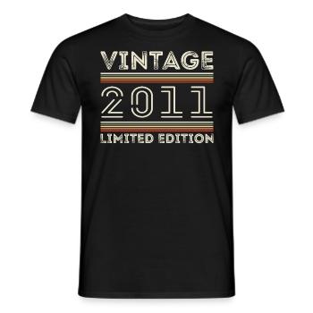 Millésime 2011 - Année 2011 Cadeau d’anniversaire 2011 - T-shirt homme - noir - Devant - AI Model Male 178 light (178cm)